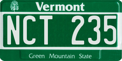 VT license plate NCT235