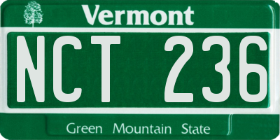 VT license plate NCT236