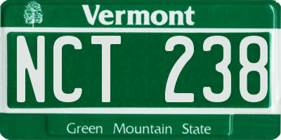VT license plate NCT238