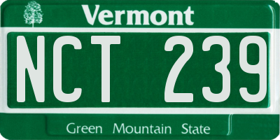VT license plate NCT239