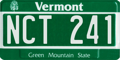 VT license plate NCT241