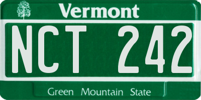 VT license plate NCT242
