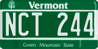 VT license plate NCT244