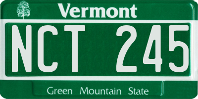 VT license plate NCT245