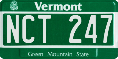 VT license plate NCT247