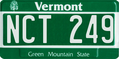 VT license plate NCT249