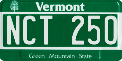 VT license plate NCT250