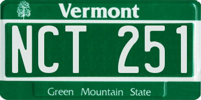 VT license plate NCT251