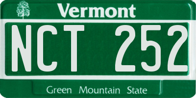 VT license plate NCT252