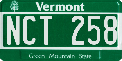 VT license plate NCT258