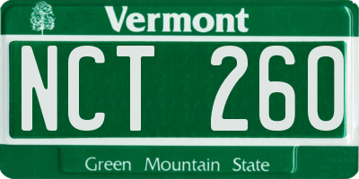 VT license plate NCT260