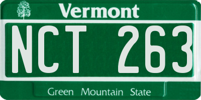 VT license plate NCT263
