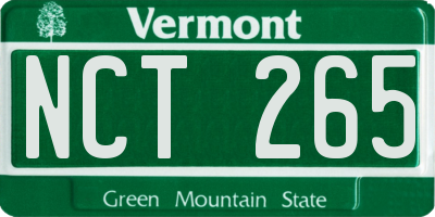VT license plate NCT265