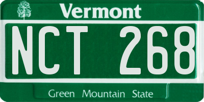 VT license plate NCT268