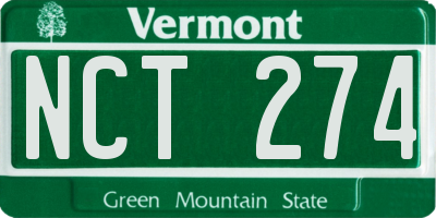 VT license plate NCT274