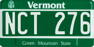 VT license plate NCT276