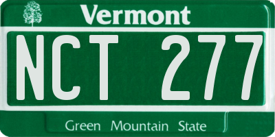 VT license plate NCT277