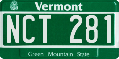 VT license plate NCT281