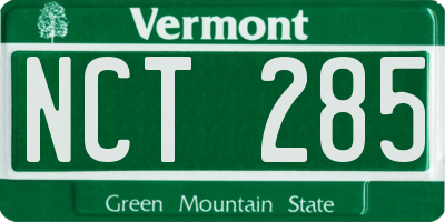 VT license plate NCT285