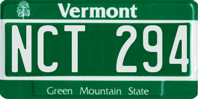 VT license plate NCT294