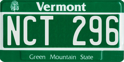 VT license plate NCT296