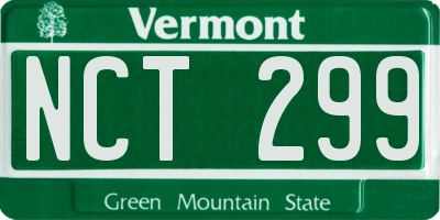 VT license plate NCT299