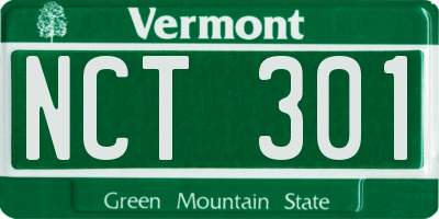 VT license plate NCT301