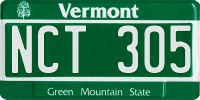 VT license plate NCT305