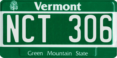 VT license plate NCT306