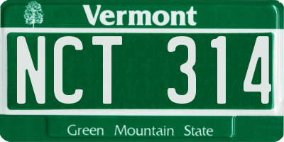 VT license plate NCT314
