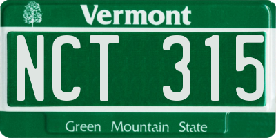 VT license plate NCT315