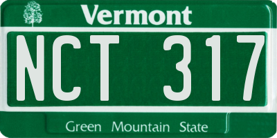 VT license plate NCT317