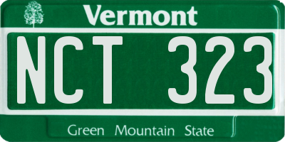 VT license plate NCT323