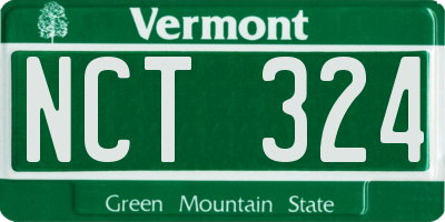 VT license plate NCT324