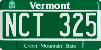 VT license plate NCT325