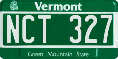 VT license plate NCT327