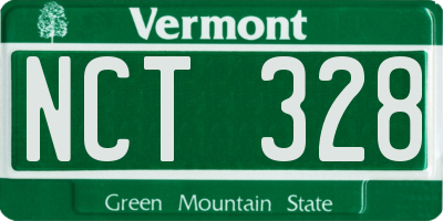 VT license plate NCT328