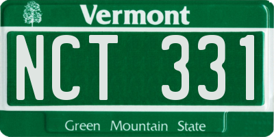 VT license plate NCT331