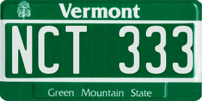 VT license plate NCT333