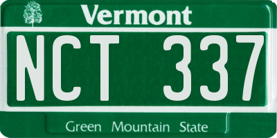 VT license plate NCT337