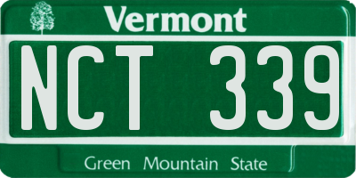 VT license plate NCT339