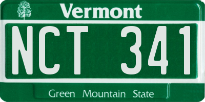 VT license plate NCT341