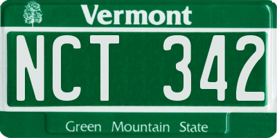 VT license plate NCT342