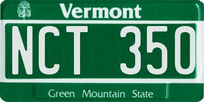 VT license plate NCT350