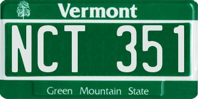 VT license plate NCT351