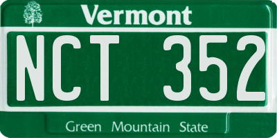 VT license plate NCT352