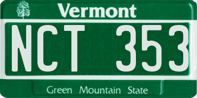 VT license plate NCT353