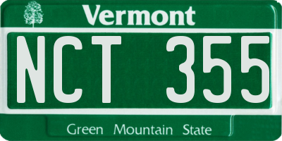 VT license plate NCT355