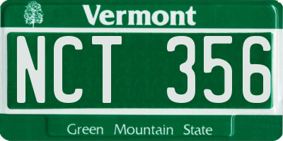 VT license plate NCT356