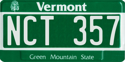 VT license plate NCT357